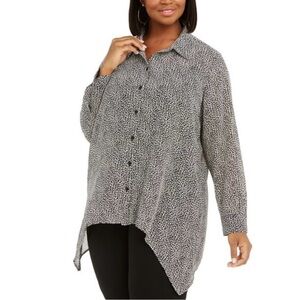 Michael Kors Black and White animal print  Button-Down Shirt